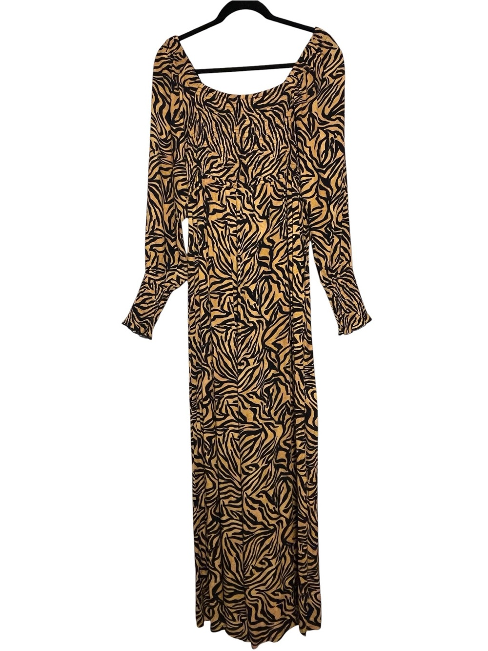 Kachel x Anthropologie Tiger-Striped Jumpsuit Wide Leg Smocked Animal Artsy 10 - Picture 8 of 12